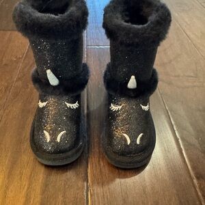 New Black Glitter Unicorn Boots